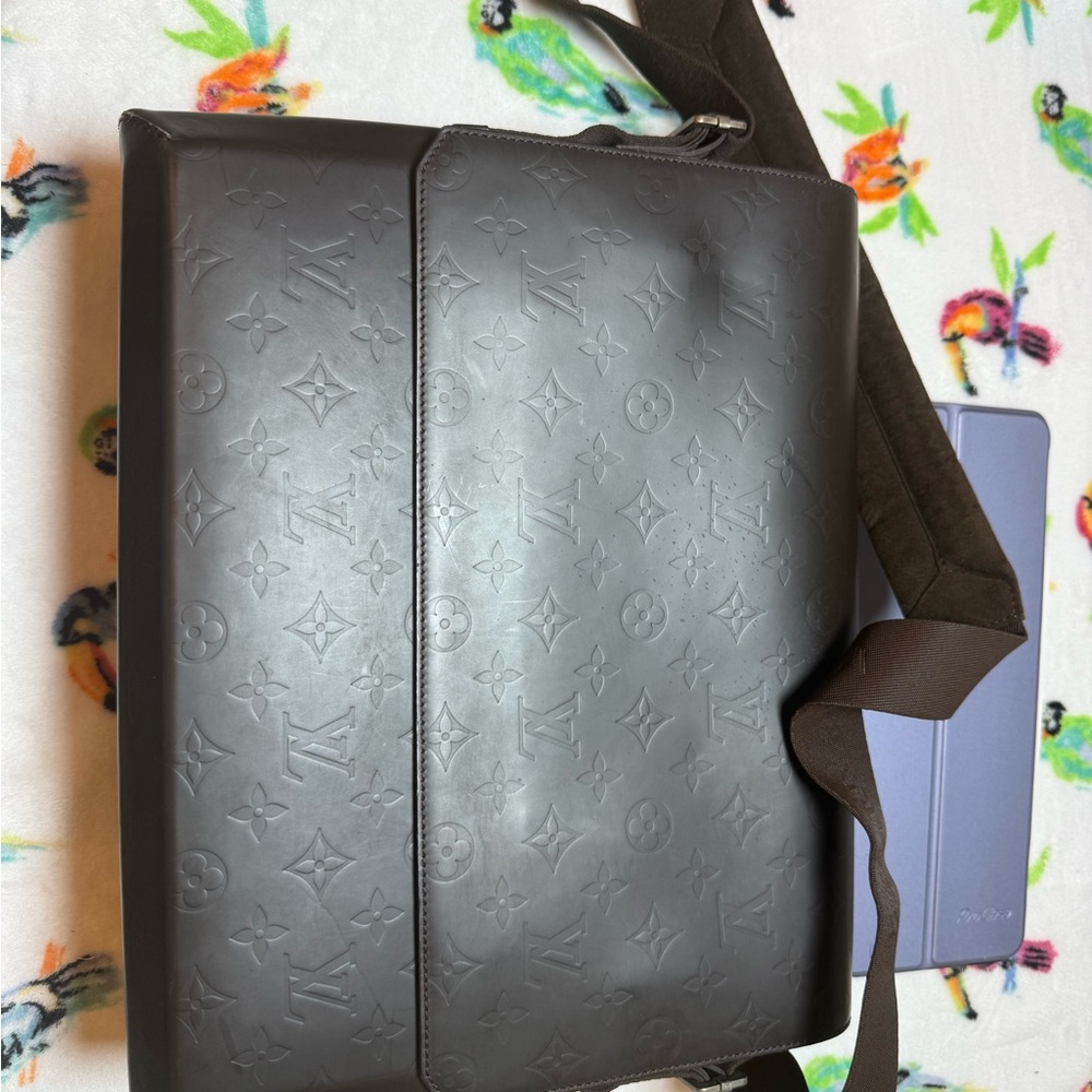 Louis Vuitton Brown Messenger Bag with Embossed Texture